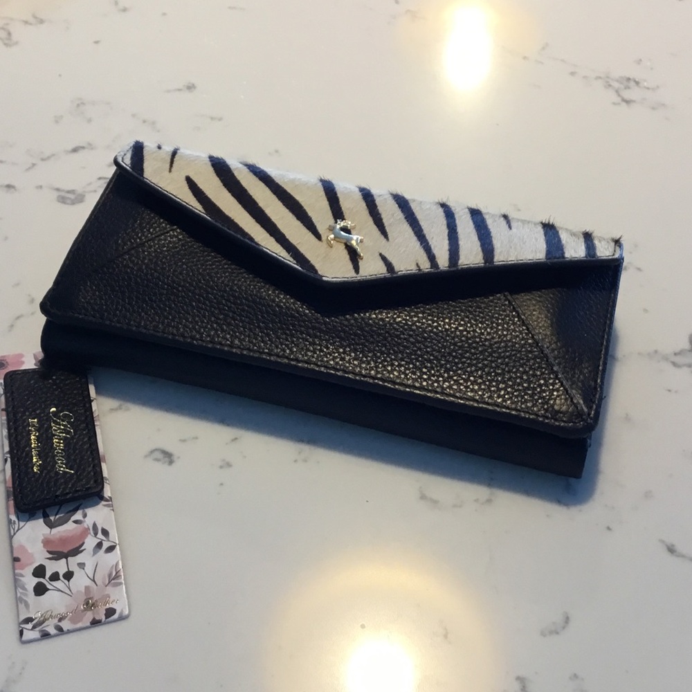 Super black leather wallet